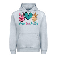 Heather Grey peace love easter with bunny and butterfly Urban Hoodie - Artiststas