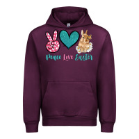 Mauve Wine peace love easter with bunny and butterfly Urban Hoodie - Artiststas