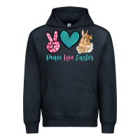 Navy peace love easter with bunny and butterfly Urban Hoodie - Artiststas