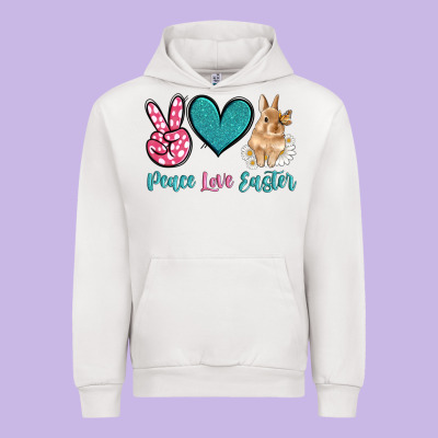 Peace Love Easter With Bunny And Butterfly Urban Hoodie Designed By Artiststas