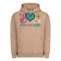 Pigment Burro peace love easter with bunny and butterfly Urban Hoodie - Artiststas