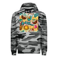 Slate Camo sweet summer coffee cups with colorful leopard and sea stars seamless  Premium Hoodie - BundleAndBundleShop