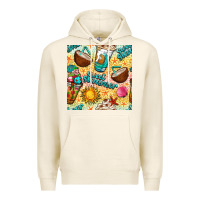 Tofu sweet summer coffee cups with colorful leopard and sea stars seamless  Premium Hoodie - BundleAndBundleShop