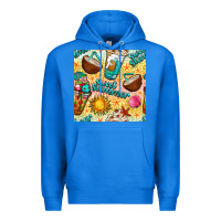 True Royal sweet summer coffee cups with colorful leopard and sea stars seamless  Premium Hoodie - BundleAndBundleShop