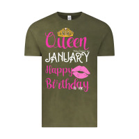 Vintage Olive Queen Was Born İn January Happy Birthday Vintage Tee - Bettercallsaul