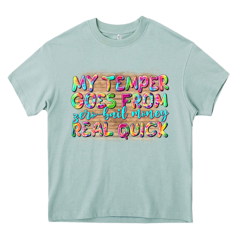 My Temper Goes From Zerobail Money Real Quick Heavy Core Tee by NancyCooperArtShop | Teevron