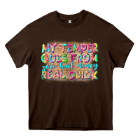 Chocolate Brown my temper goes from zerobail money real quick Heavy Core Tee - NancyCooperArtShop