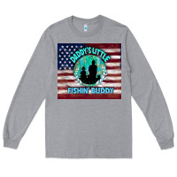 Heather Grey daddy's little fishin buddy Long Sleeve Tee - TumblerDesignByShophia