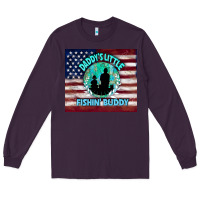 Plum daddy's little fishin buddy Long Sleeve Tee - TumblerDesignByShophia