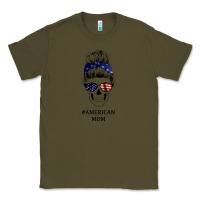 Army Green American Stars, American Flag Patterned Mom Skull Classic Tee - Bettercallsaul