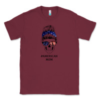 Burgundy American Stars, American Flag Patterned Mom Skull Classic Tee - Bettercallsaul