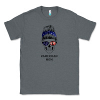 Charcoal Heather American Stars, American Flag Patterned Mom Skull Classic Tee - Bettercallsaul