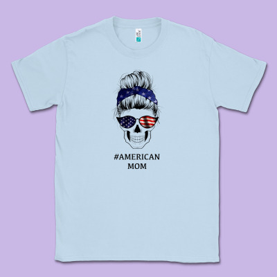 American Stars, American Flag Patterned Mom Skull Classic Tee Designed By Bettercallsaul
