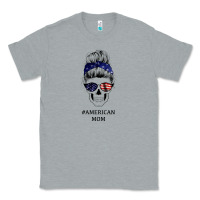 Heather Grey American Stars, American Flag Patterned Mom Skull Classic Tee - Bettercallsaul