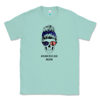 Seafoam American Stars, American Flag Patterned Mom Skull Classic Tee - Bettercallsaul