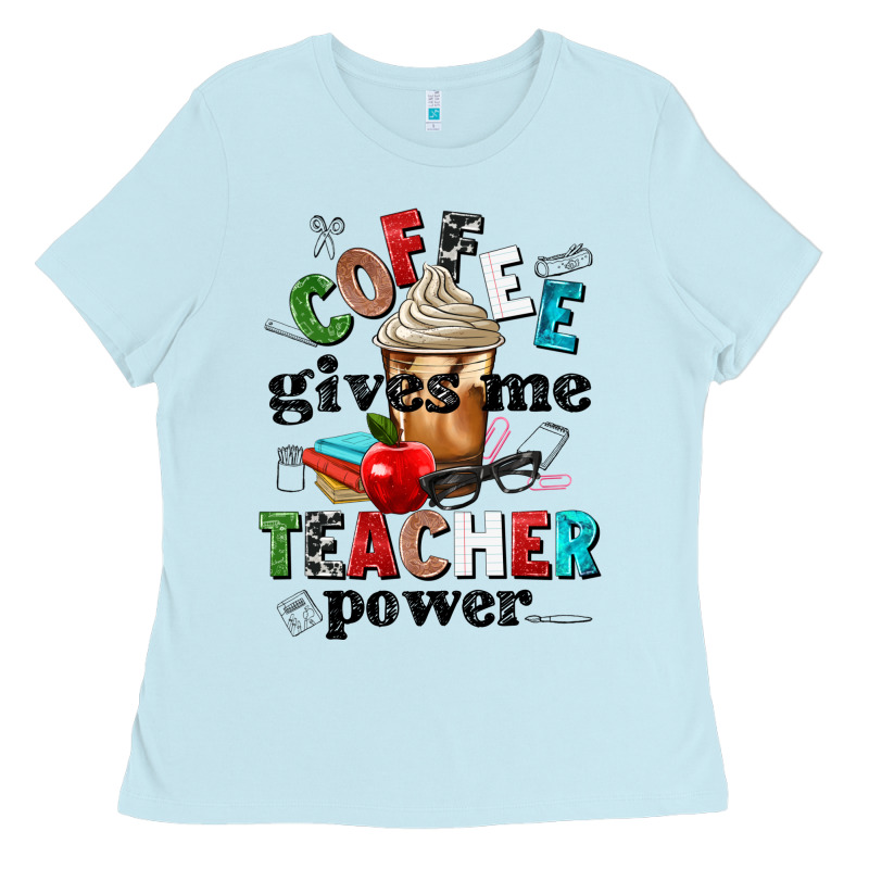 Coffee Gives Me Teacher Power Ladies Tee by NancyCooperArtShop | Teevron