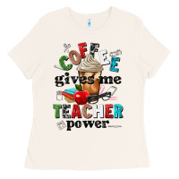 Bone coffee gives me teacher power Ladies Tee - NancyCooperArtShop