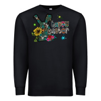 Black Happy Easter Premium Sweatshirt - CowhideDigitalArt