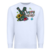 White Happy Easter Premium Sweatshirt - CowhideDigitalArt