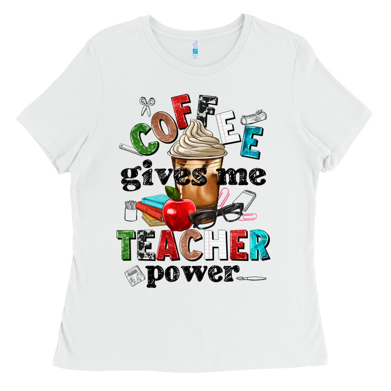 Coffee Gives Me Teacher Power Ladies Tee by NancyCooperArtShop | Teevron