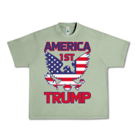 Oil Green Trump America First Eagle Urban Heavy Tee - Bettercallsaul