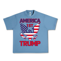 Pebble Blue Trump America First Eagle Urban Heavy Tee - Bettercallsaul