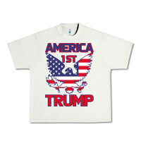 Pistachio Trump America First Eagle Urban Heavy Tee - Bettercallsaul