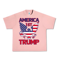 Salmon Trump America First Eagle Urban Heavy Tee - Bettercallsaul