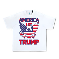 White Trump America First Eagle Urban Heavy Tee - Bettercallsaul