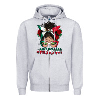 Heather Grey Mexicana Messy Bun Mama Zipper Hoodie - BundleAndBundleShop