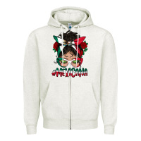 Oatmeal Heather Mexicana Messy Bun Mama Zipper Hoodie - BundleAndBundleShop