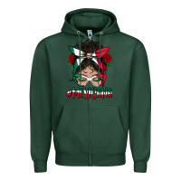 Sports Green Mexicana Messy Bun Mama Zipper Hoodie - BundleAndBundleShop
