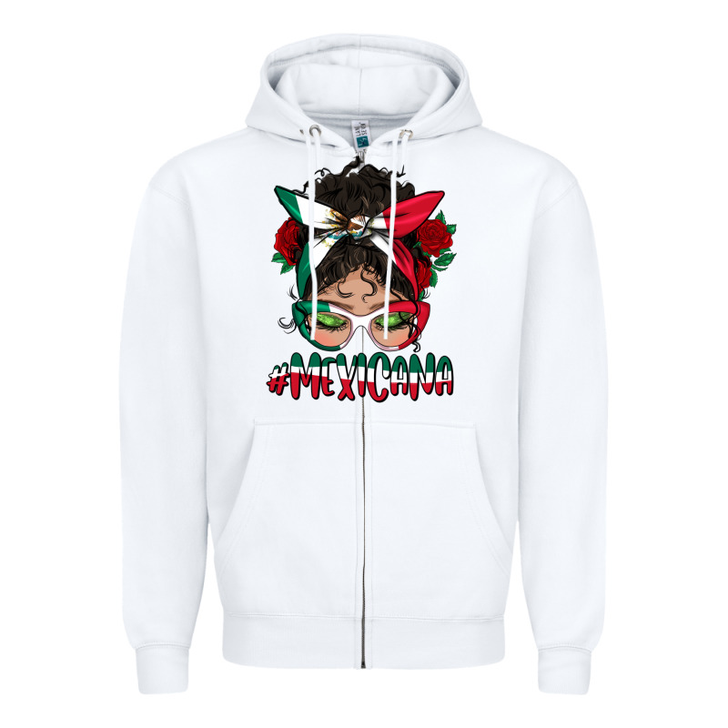 Mexicana Messy Bun Mama Zipper Hoodie by BundleAndBundleShop | Teevron