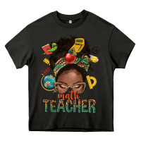 Asphalt math teacher life afro messy bun Heavy Core Tee - NancyCooperArtShop