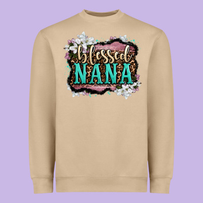 Blessed Nana Heavyweight Sweatshirt Designed By Oliviacreatesart
