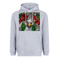 Heather Grey Chicken Heavyweight Hoodie - CowhideDigitalArt