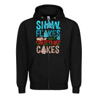 Black Snow Flakes aAd Christmas Cakes Zipper Hoodie - BundleAndBundleShop