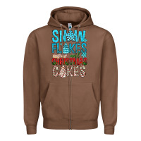 Chestnut Snow Flakes aAd Christmas Cakes Zipper Hoodie - BundleAndBundleShop
