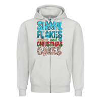 Dove Grey Snow Flakes aAd Christmas Cakes Zipper Hoodie - BundleAndBundleShop