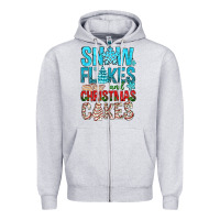 Snow Flakes Aad Christmas Cakes Zipper Hoodie | Teevron