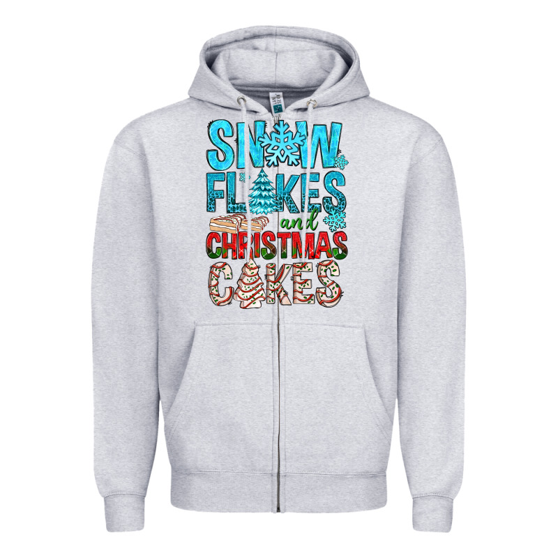 Snow Flakes Aad Christmas Cakes Zipper Hoodie by BundleAndBundleShop | Teevron