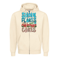Sandshell Snow Flakes aAd Christmas Cakes Zipper Hoodie - BundleAndBundleShop