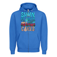 True Royal Snow Flakes aAd Christmas Cakes Zipper Hoodie - BundleAndBundleShop