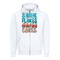 White Snow Flakes aAd Christmas Cakes Zipper Hoodie - BundleAndBundleShop