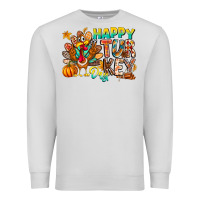 Dove Grey Happy Turkey Day Premium Sweatshirt - CowhideDigitalArt