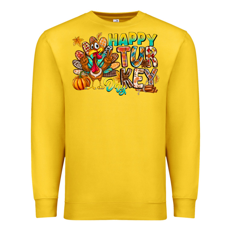 Happy Turkey Day Premium Sweatshirt by CowhideDigitalArt | Teevron