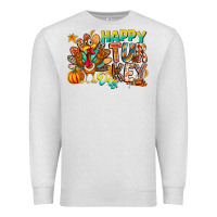Oatmeal Heather Happy Turkey Day Premium Sweatshirt - CowhideDigitalArt