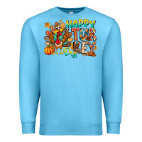 Ocean Blue Happy Turkey Day Premium Sweatshirt - CowhideDigitalArt