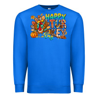 True Royal Happy Turkey Day Premium Sweatshirt - CowhideDigitalArt
