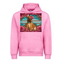 Fuchsia Pink french bulldog floral Urban Hoodie - Artiststas